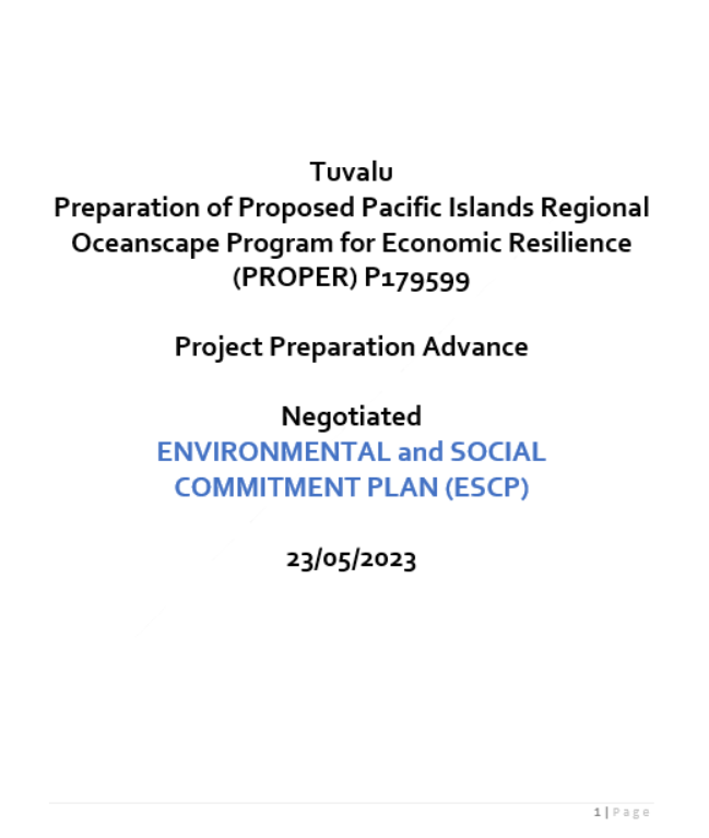 PPA ESCP Tuvalu PROPER RSA